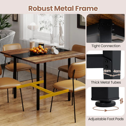 Square Conference Table Meeting Room Table with Thickened Tabletop