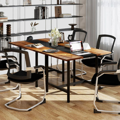 Square Conference Table Meeting Room Table with Thickened Tabletop