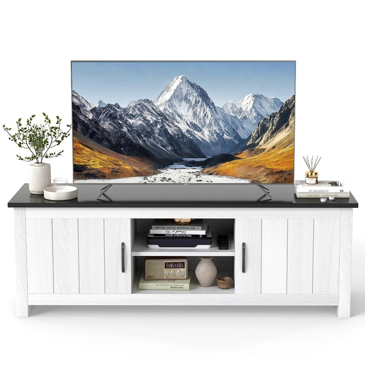 Wooden TV Cabinet Media Entertainment Center for TVs up to 65 Inches