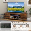 TV Stand for TVs up to 70 Inches with Power Outlet and 2 Cable Holes