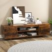 TV Stand for TVs up to 70 Inches with Power Outlet and 2 Cable Holes