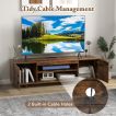 TV Stand for TVs up to 70 Inches with Power Outlet and 2 Cable Holes