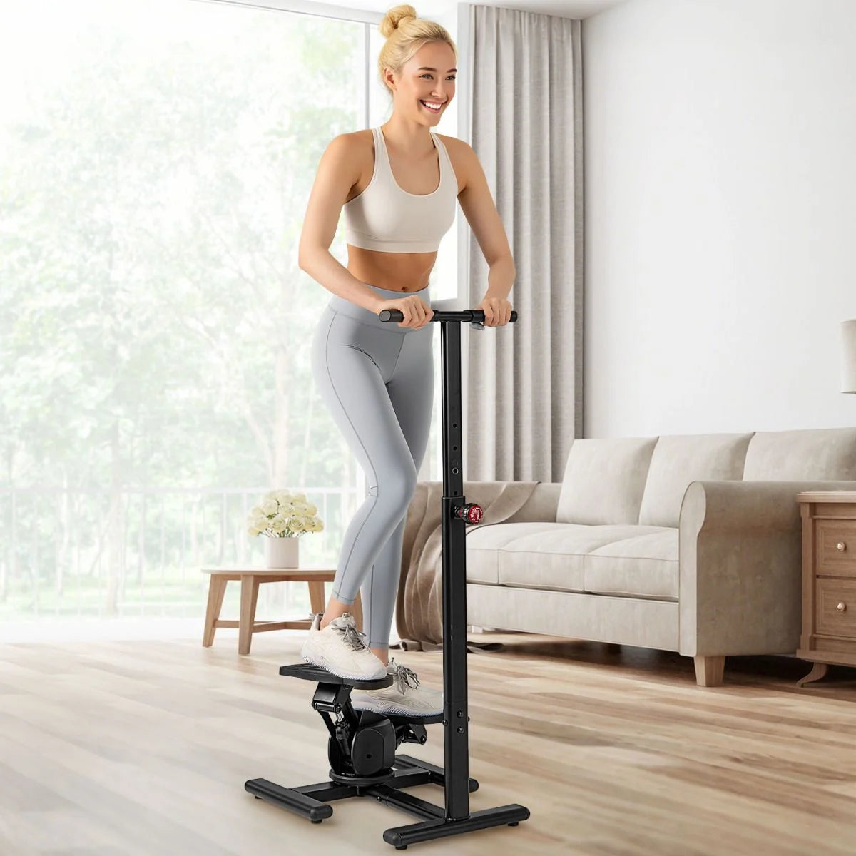 Twist Stepper with Adjustable Handlebar and LCD Monitor