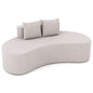 Upholstered Curved Sofa with 2 Cozy Pillows and Low Backrest