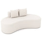 Upholstered Curved Sofa with 2 Cozy Pillows and Low Backrest