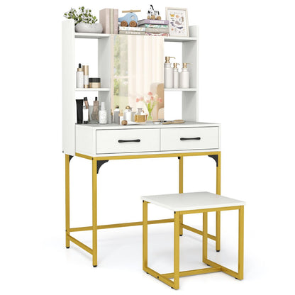 Vanity Desk with Mirror and Stool Wide Makeup Dressing Table