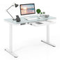 120 x 60 CM Whole-Piece Glass Standing Desk with Drawers
