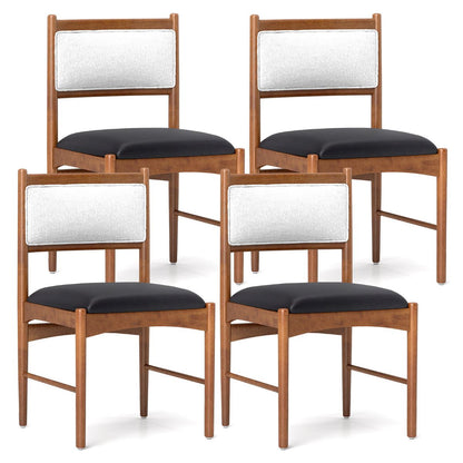 Wooden Dining Chair with Rubber Wood Frame Set of 2