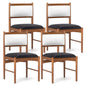 Wooden Dining Chair with Rubber Wood Frame Set of 2