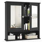 Double Door Wall Mounted Storage Cupboard with Adjustable Shelf and Compartment