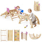 Wooden Montessori Climbing Set with Climbing Rope and Ladder