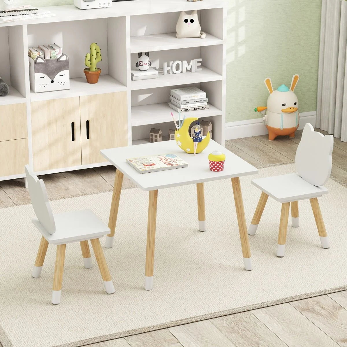 Wooden Toddler Desk and Chair Set for Classroom