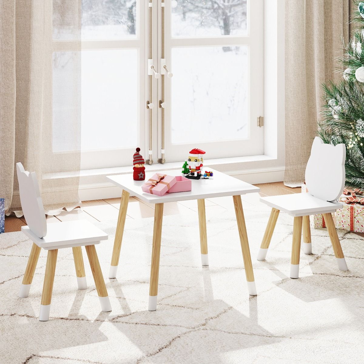 Wooden Toddler Desk and Chair Set for Classroom
